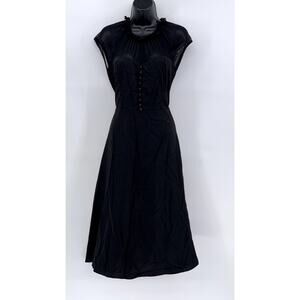 SHEIN Women's Black Mesh Sleeveless A-Line Midi Dress SZ 6